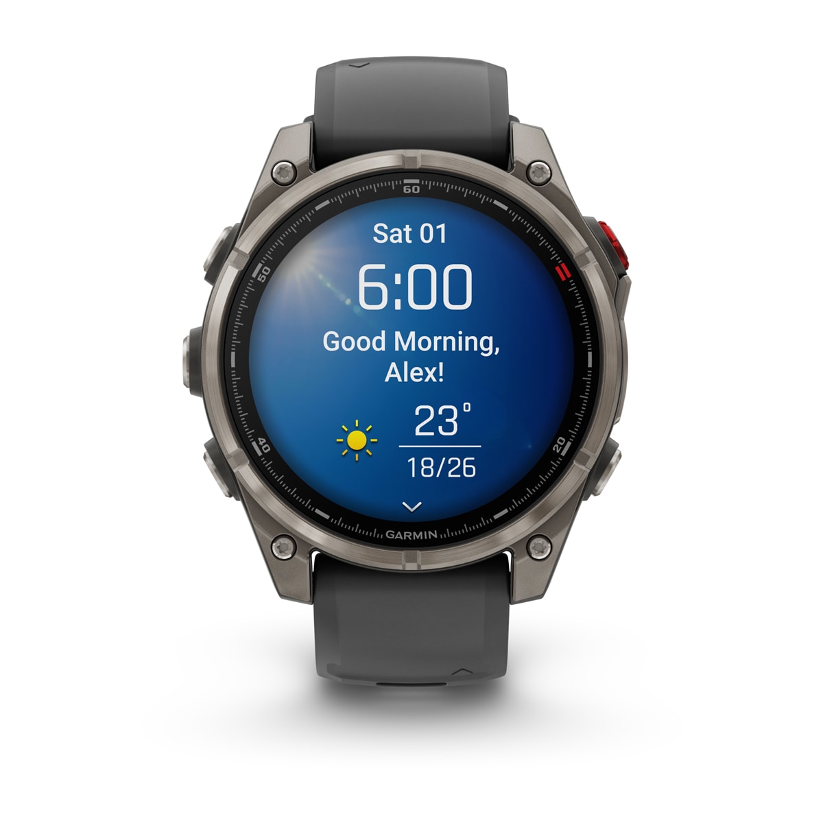 Garmin fēnix® 8 Pro – 47 mm, AMOLED – Sapphire, Titanium with Graphite/black silicone band – view 10
