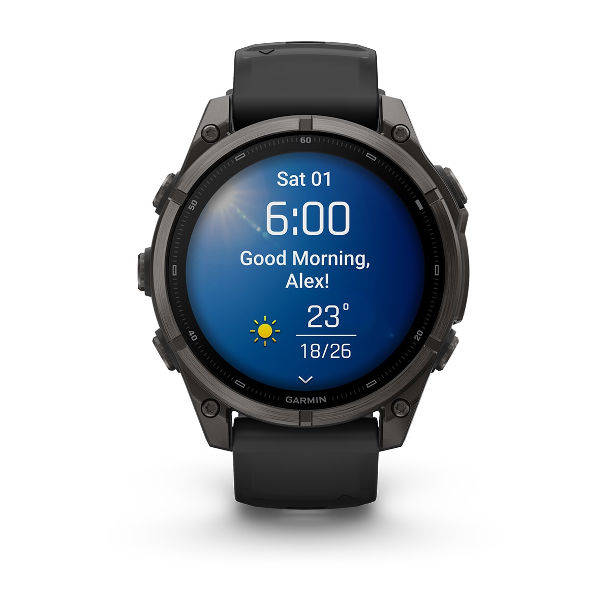 Garmin fēnix® 9 – 47mm – Carbon Gray DLC Titanium with Black Silicone Band – view 10
