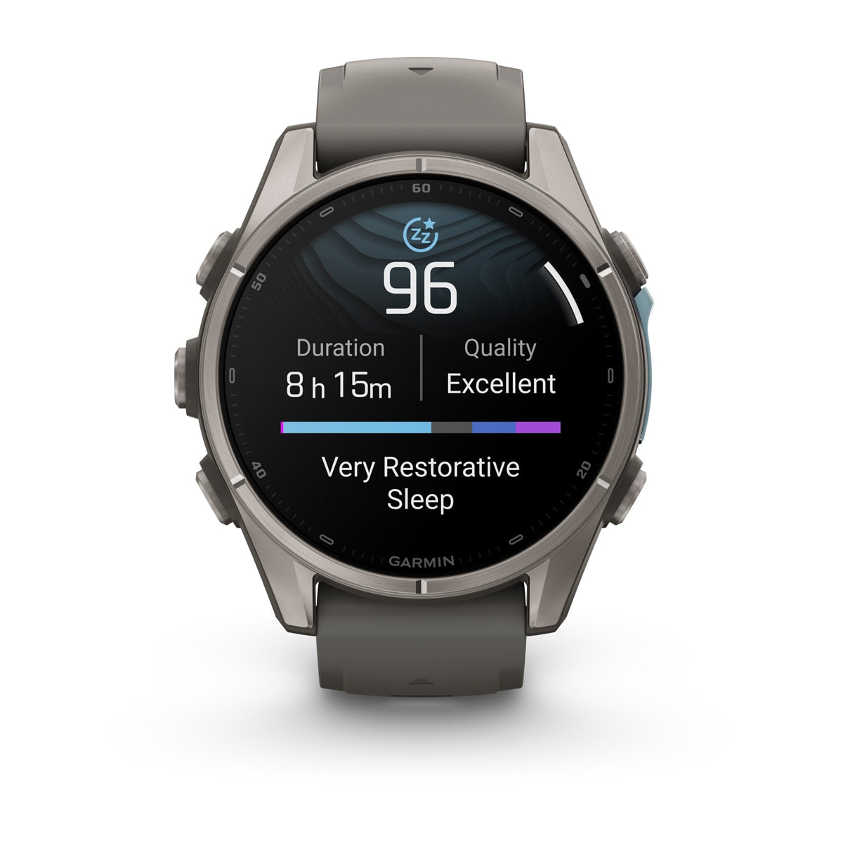Garmin fēnix® 9 – 43mm – Titanium with Pebble Gray Silicone Band – view 11
