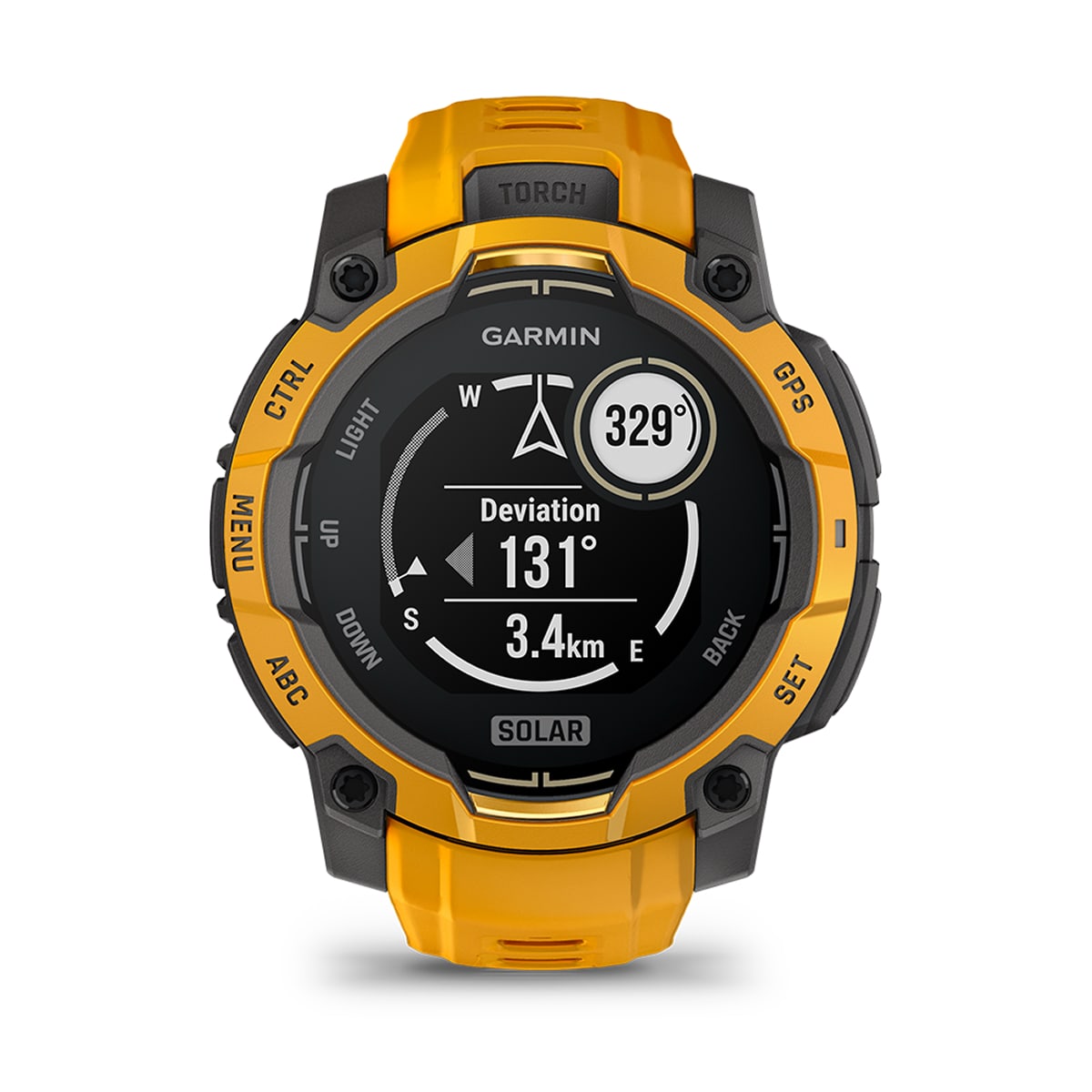 Garmin Instinct® 3 – 45 mm, Solar – Sunburst with Sunburst/Grey Band – view 11