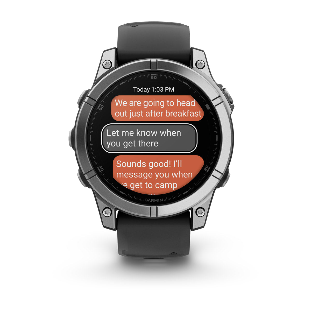 Garmin fēnix® E – 47 mm, AMOLED – Stainless steel with Black Silicone Band – view 10