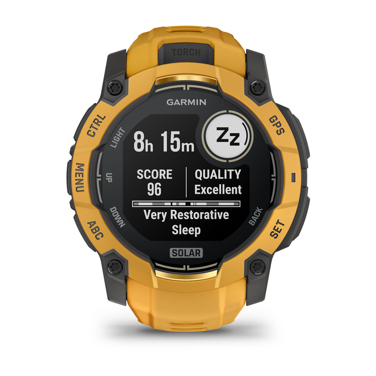 Garmin Instinct® 3 – 50 mm, Solar – Sunburst with Sunburst/Grey Band – view 12