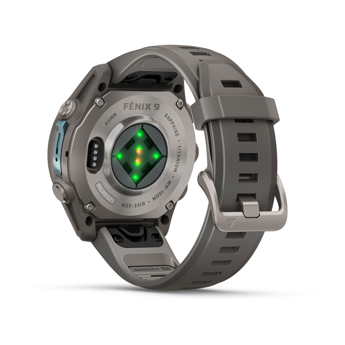 Garmin fēnix® 9 – 43mm – Titanium with Pebble Gray Silicone Band – view 12