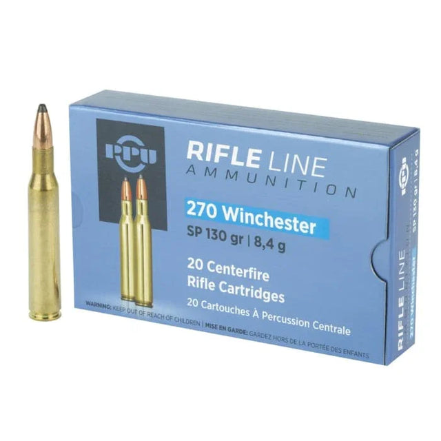 Ppu 270 Win 130gr Soft Point Ammo 20 Rounds Box