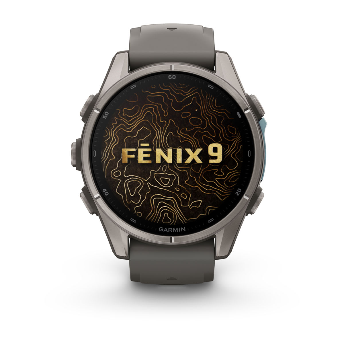 Garmin fēnix® 9 – 43mm – Titanium with Pebble Gray Silicone Band – view 2