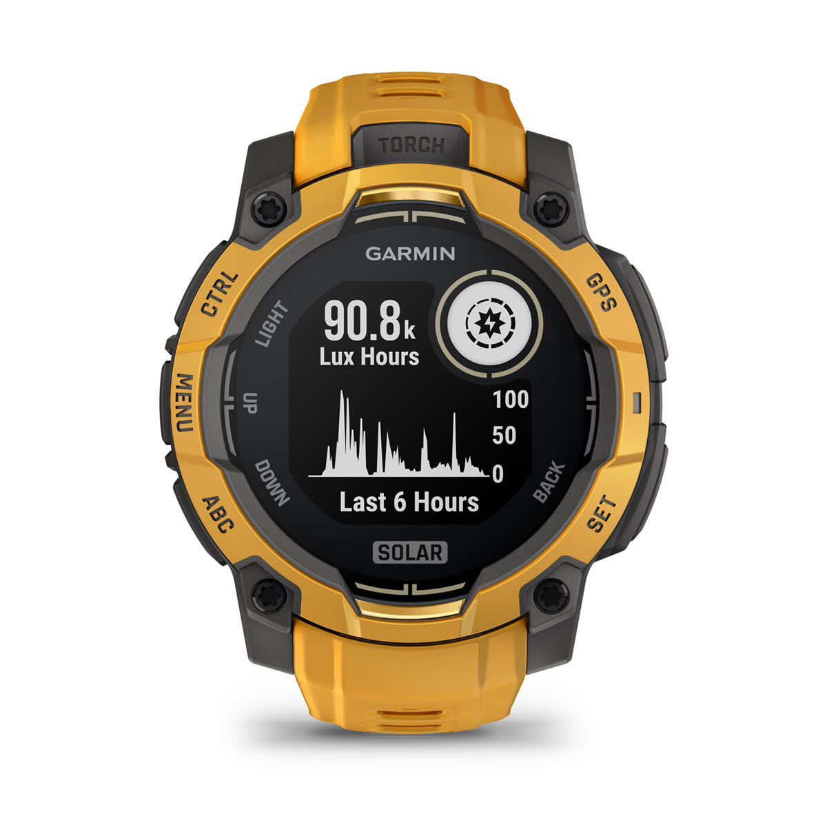 Garmin Instinct® 3 – 45 mm, Solar – Sunburst with Sunburst/Grey Band – view 2