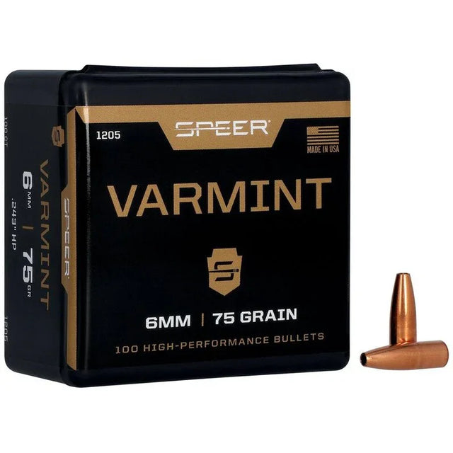 Speer HP 6mm (.243) 75gr Projectiles (100/box)