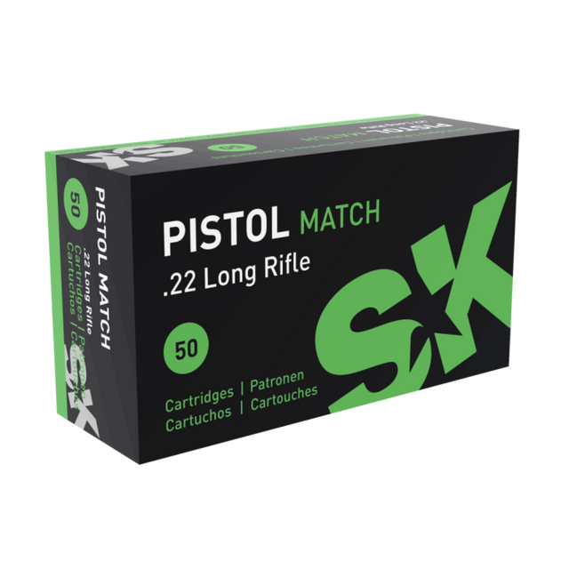 SK 22LR Pistol Match 40gr LRN Ammunition (50pk)