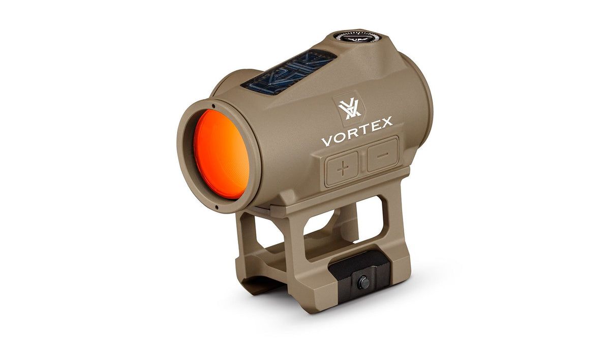 Vortex Crossfire II Solar 2 MOA Red Dot - Tan, front left view