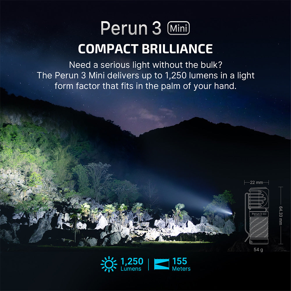 Olight Perun 3 Mini 1250 lumens Rechargeable Head Torch with White and Red Light